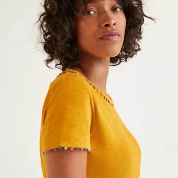 Boden Charlie Jersey T shirt dress in Tucson sun size large mustard - Picture 7 of 8